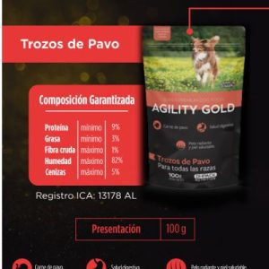 Agility Gold Trozos pavo x 100 Gr