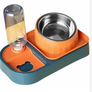 COMEDERO DOBLE ALTO CON DISPENSADOR DE AGUA